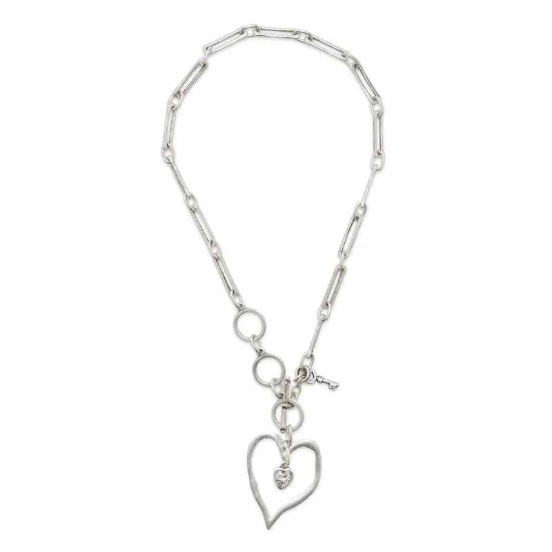 Handmade Heart Pewter Necklace sold by Haystacks