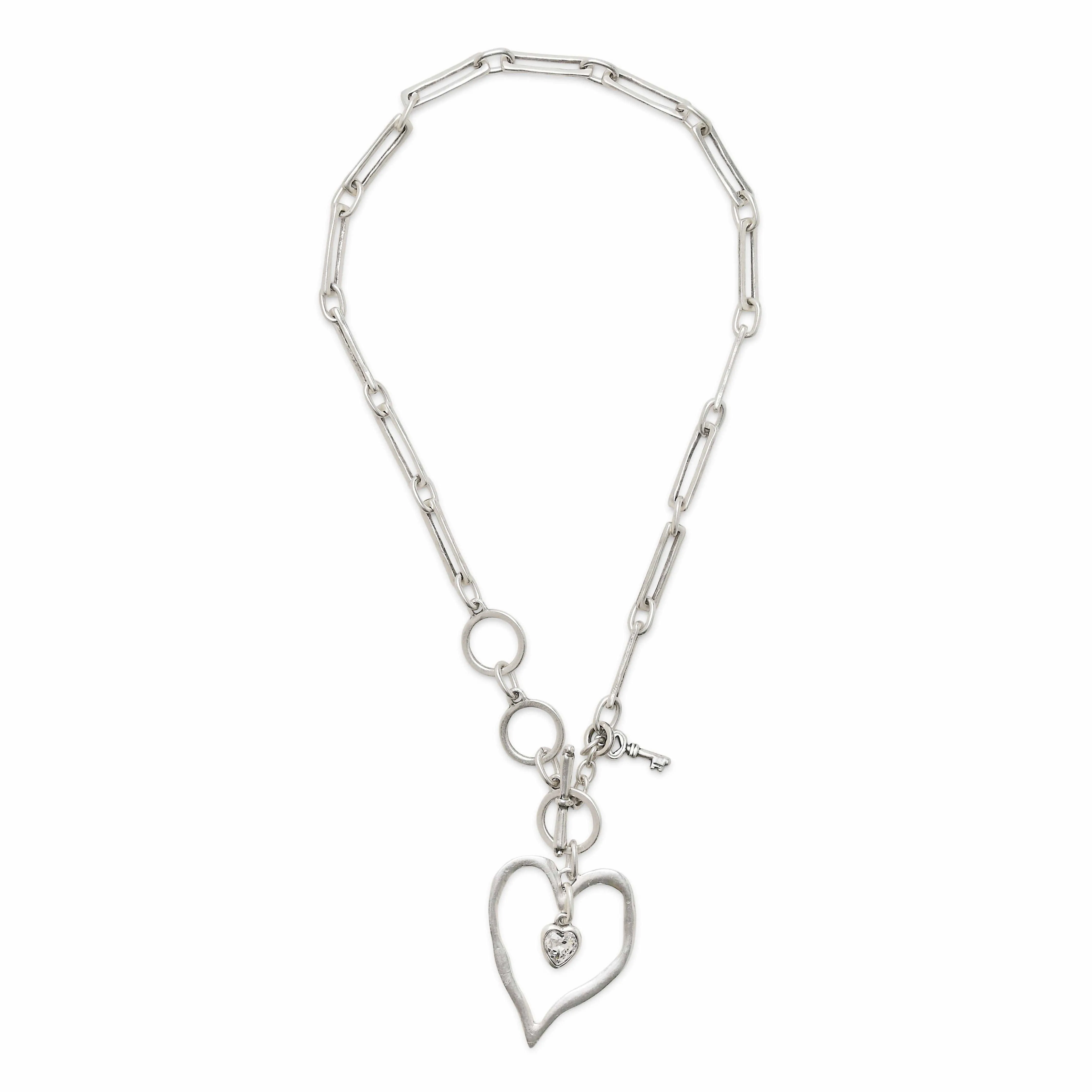 Handmade Heart Pewter Necklace sold by Haystacks