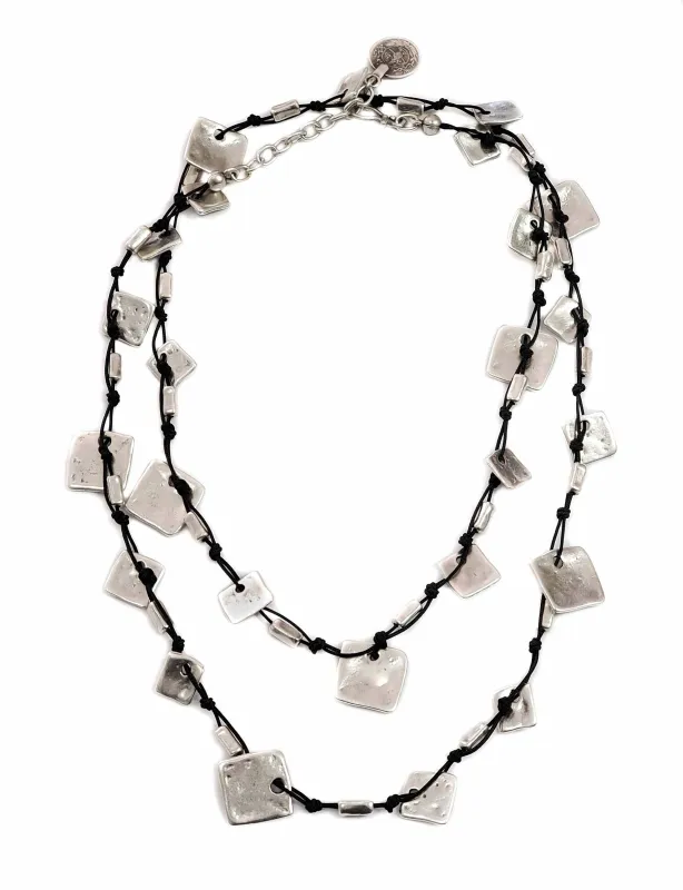 Handmade Cube Pewter Necklace sold by Haystacks