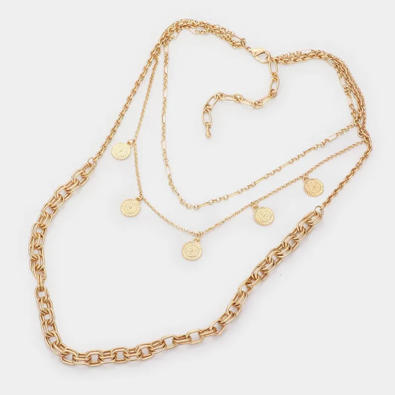 Layered Gold Tone Necklace sold by Haystacks