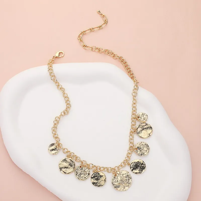 Artisanal Gold Disk Necklace sold by Haystacks