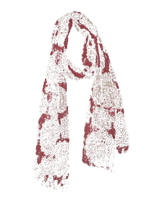 Medallion Print Lightweight 100% Wool Scarf - Rose sold by Haystacks