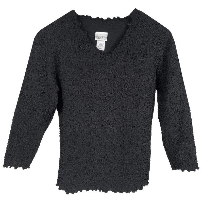 Black Razy Surreal Textured Top made by Haystacks