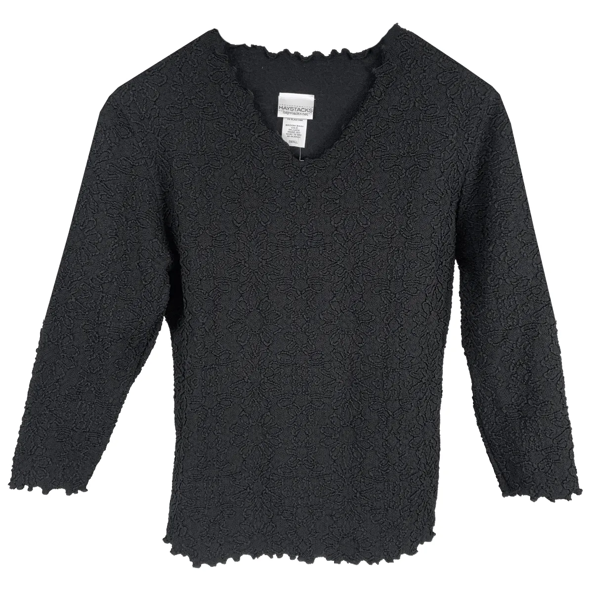 Black Razy Surreal Textured Top sold by Haystacks