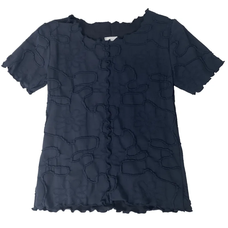 Navy Conduit Short Sleeve Lettuce Tee made by Haystacks
