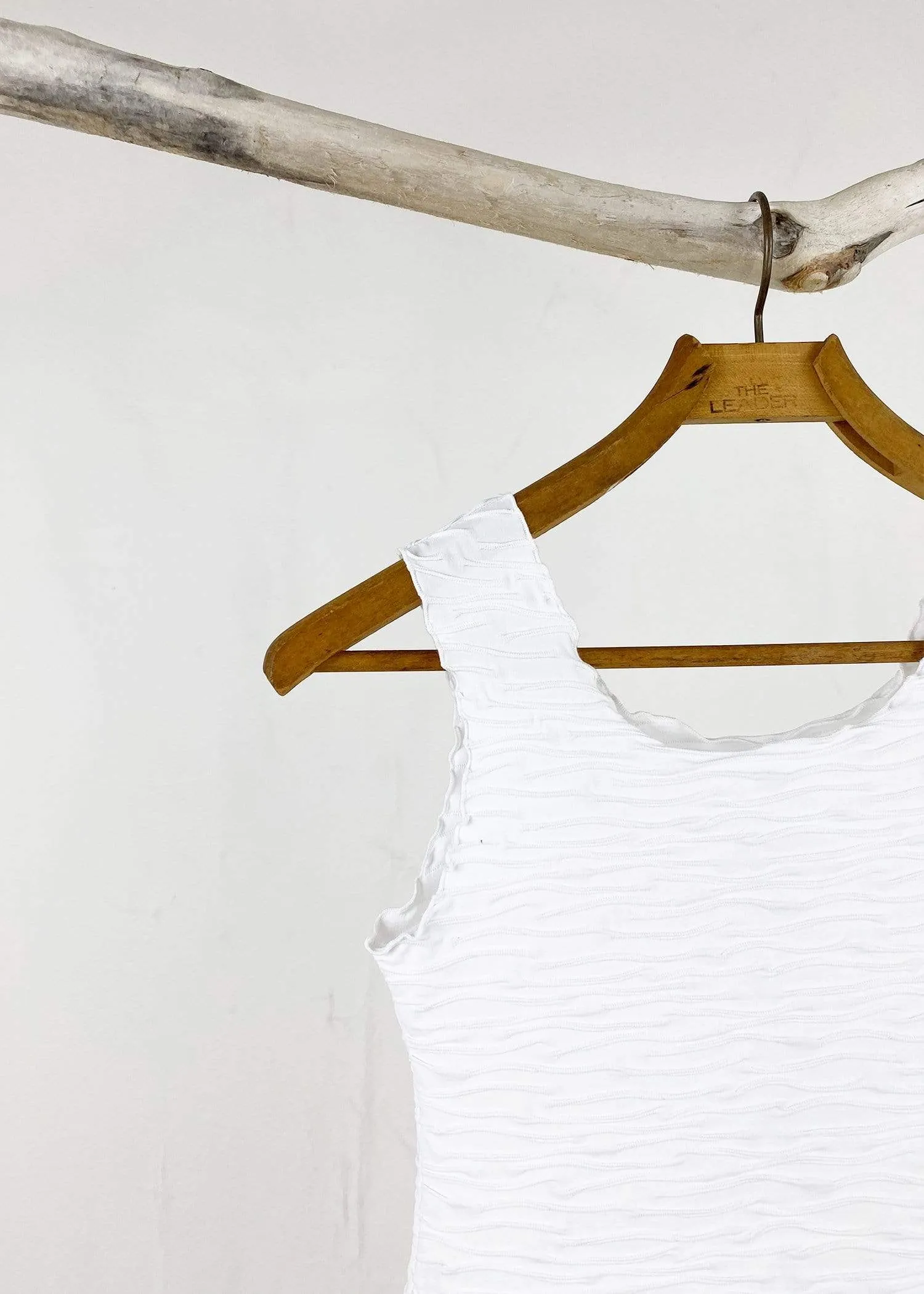 White Crinkle Charming Tank sold by Haystacks product image thumbnail 2