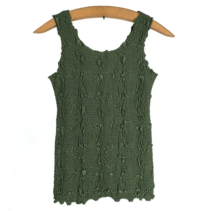 Thyme Lyrac Textured Charming Tank Top sold by Haystacks