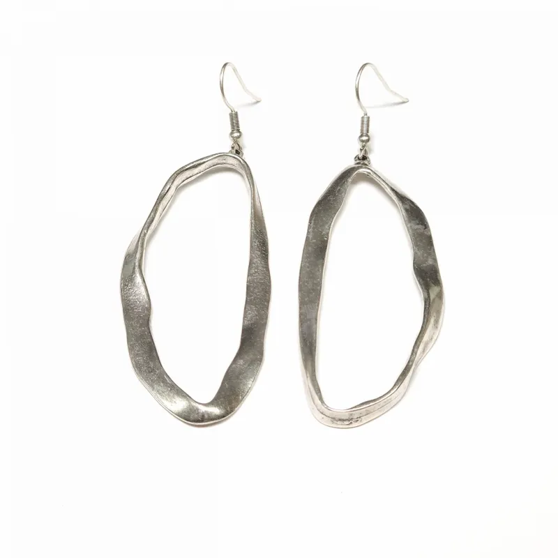 Hammered Circle Pewter Earrings made by Haystacks