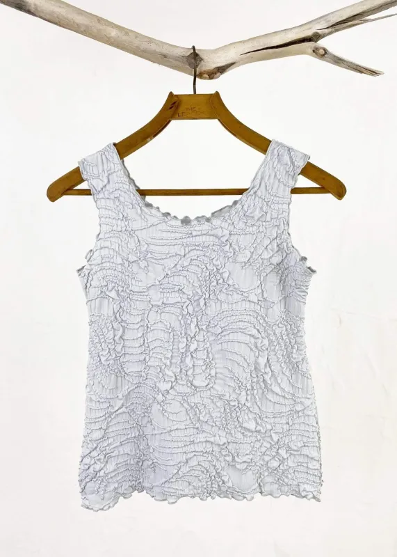 Silver Promp Textured Charming Tank Top sold by Haystacks