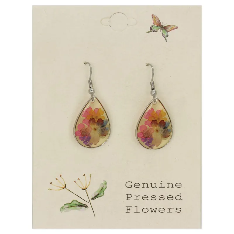 Cottage Floral Multicolor Dried Flower Earrings sold by Haystacks