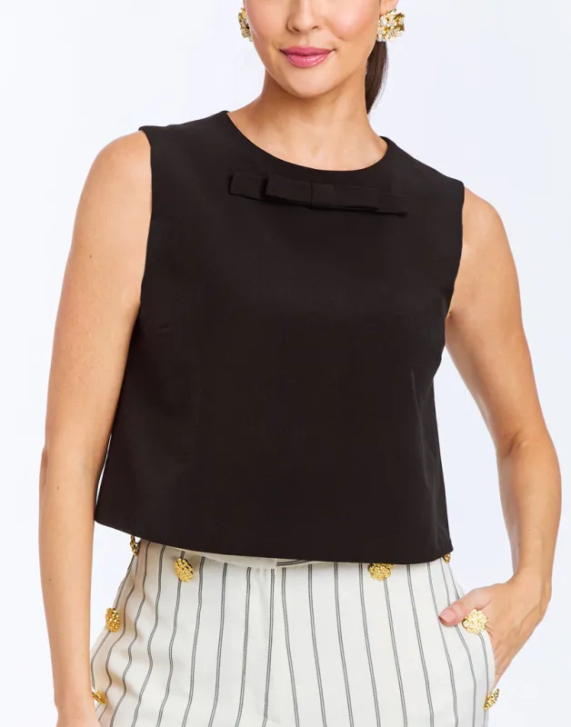 Bianca Black Bow Top sold by MESTIZA