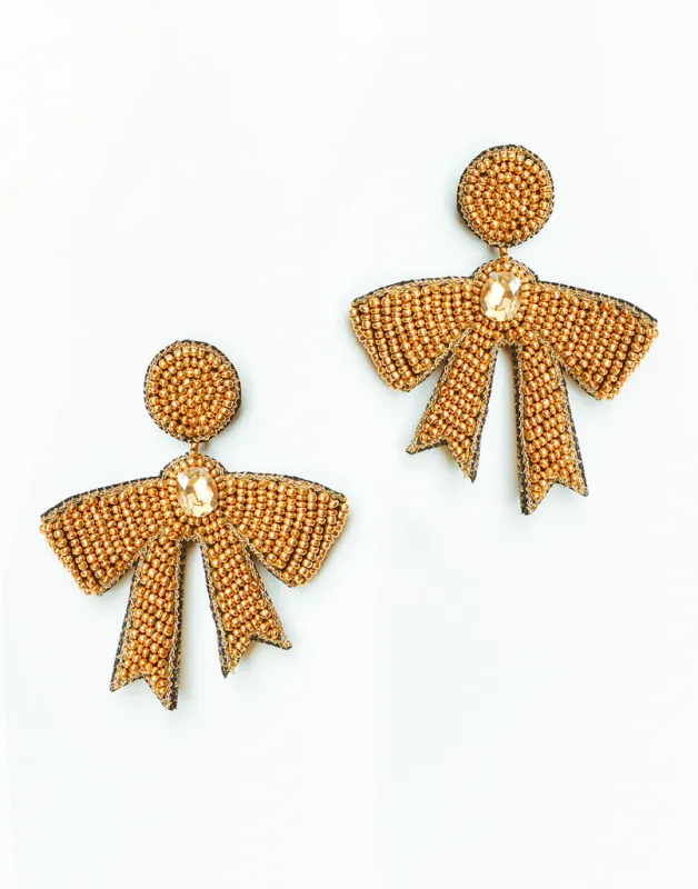 Glitzy Bow Earrings made by MESTIZA