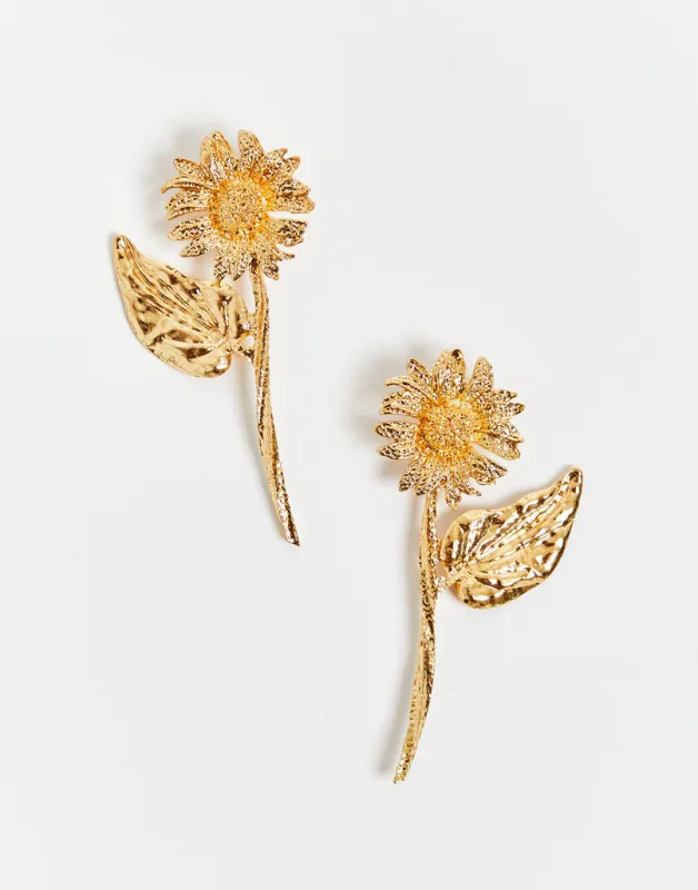 Gilded Sunflower Earrings made by MESTIZA