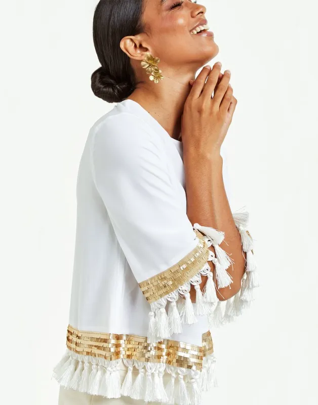 Shimmy Shimmy Tassel Top sold by MESTIZA