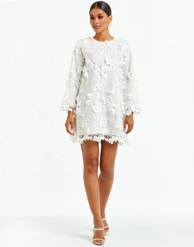 Pine Lace Mini Dress In White | Parallel