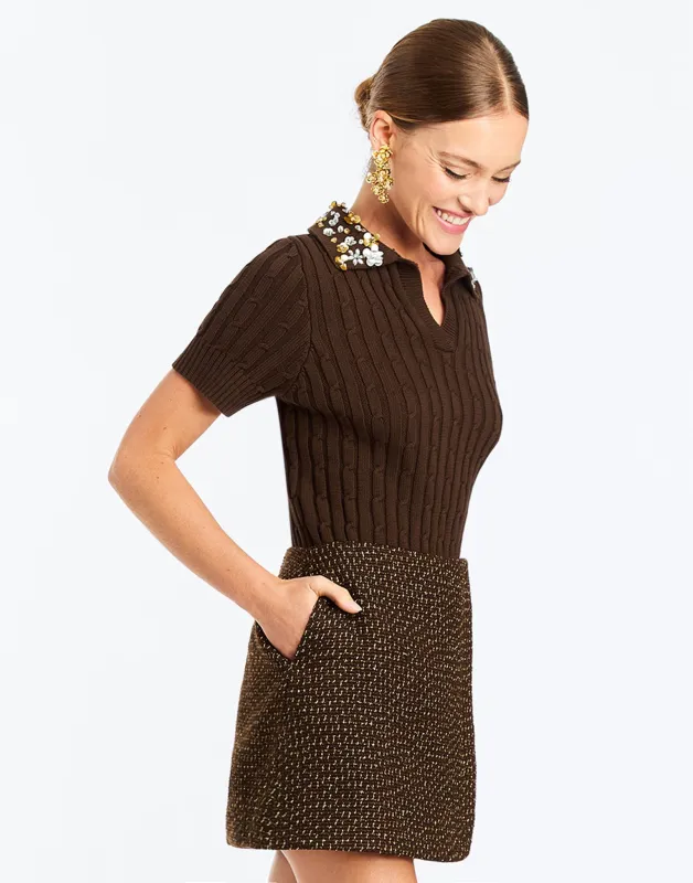 Charlie Embellished Polo Sweater SMS made by MESTIZA