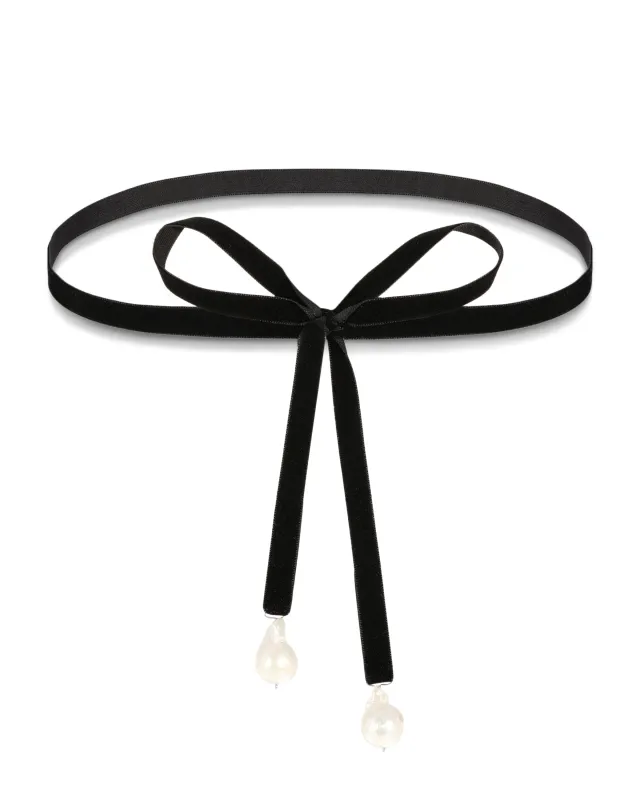 Bolo Bow Pearl Necklace sold by KOZAKH