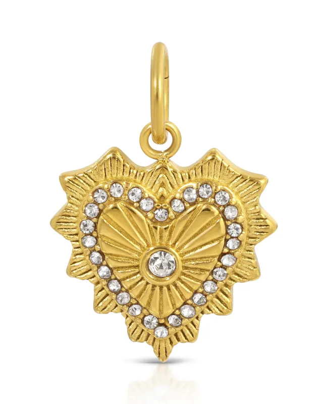 CZ Heart Charm sold by KOZAKH