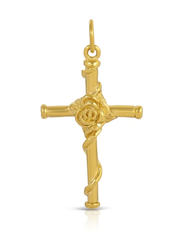 Rose Cross Charm sold by KOZAKH