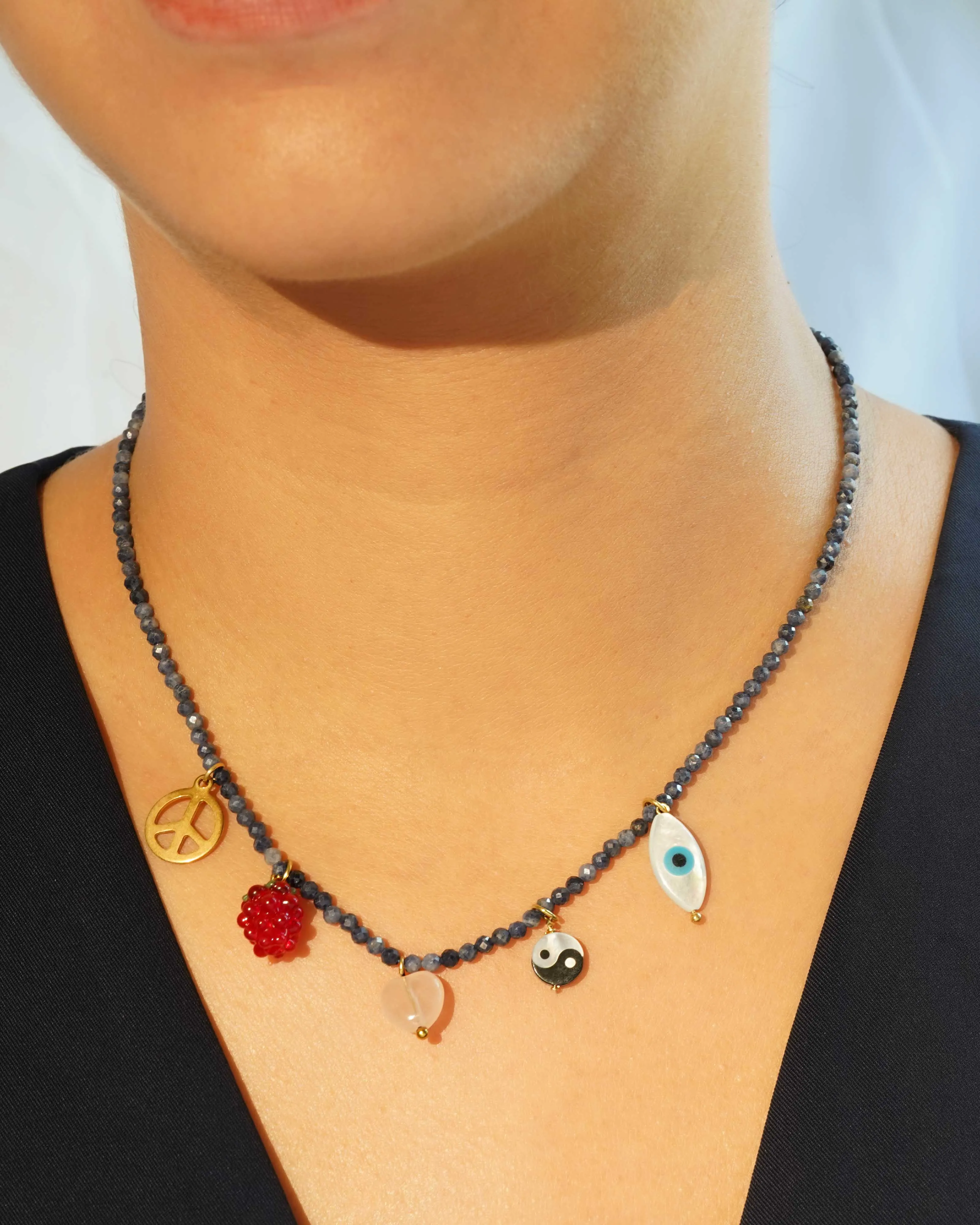 Charm Necklace | Sapphire Strand sold by KOZAKH product image thumbnail 5