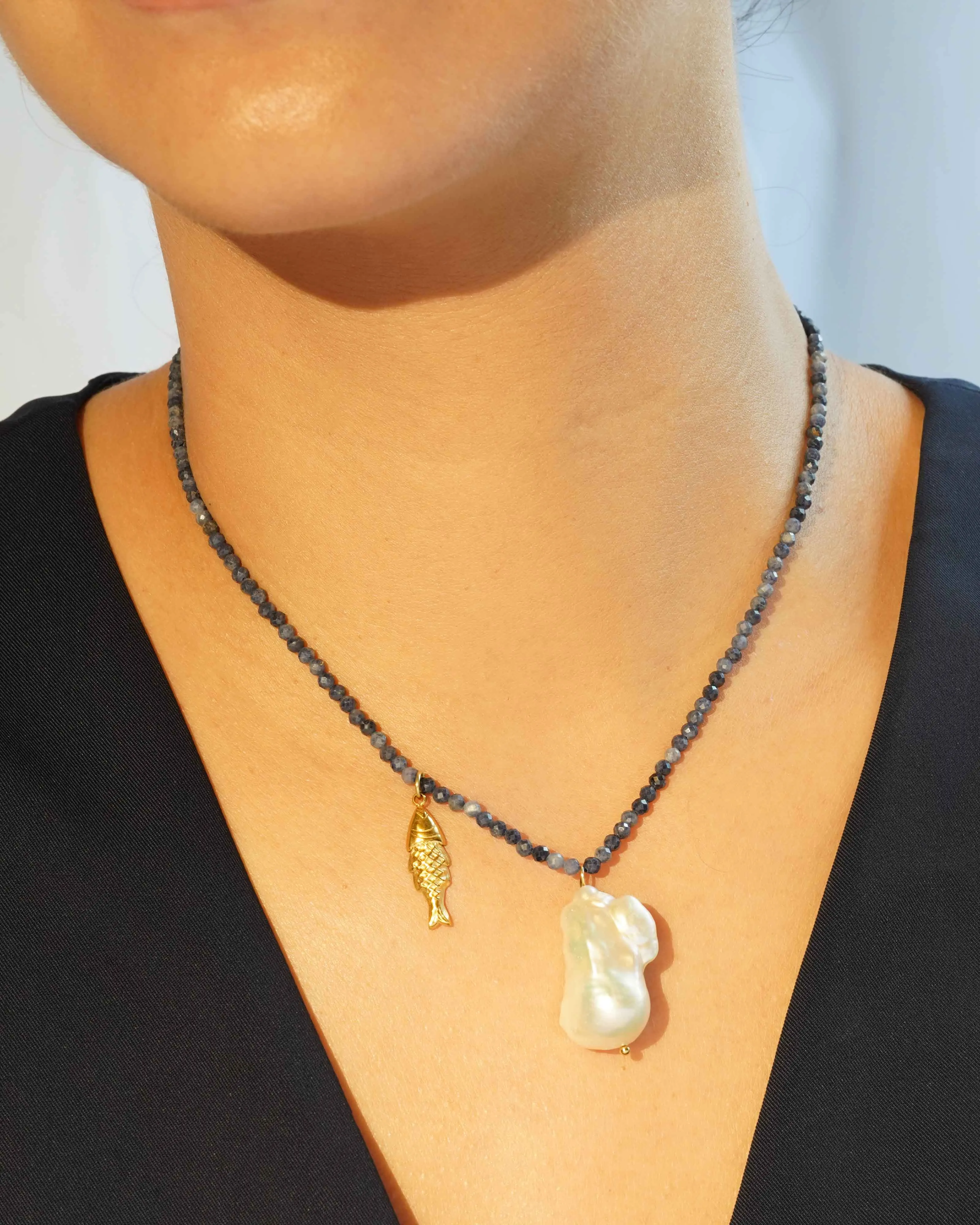 Charm Necklace | Sapphire Strand sold by KOZAKH product image thumbnail 4