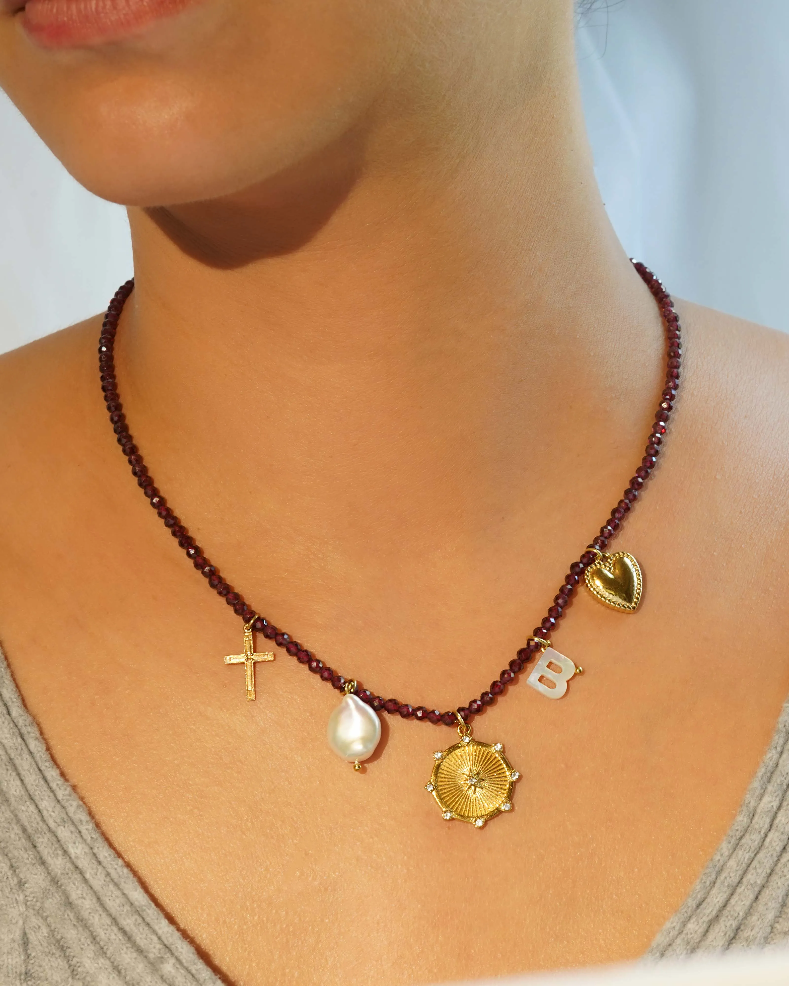 Charm Necklace | Garnet Strand sold by KOZAKH product image thumbnail 3