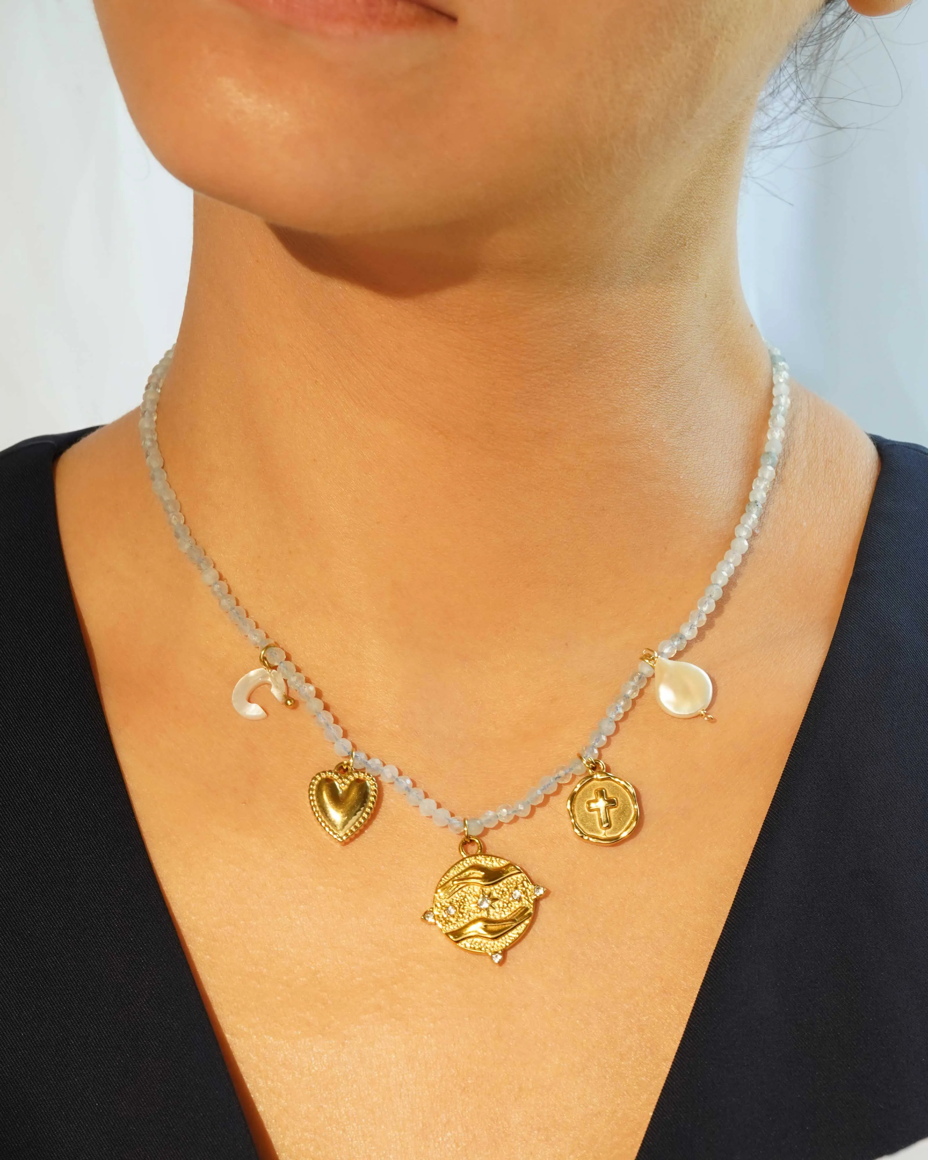 Charm Necklace | Aquamarine Strand sold by KOZAKH product image thumbnail 3