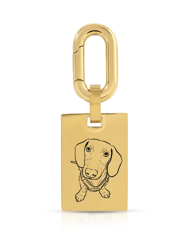 Pet Bag Charm or Keychain  Large Rectangle made by KOZAKH