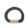Teman Wide Woven Leather Bracelet sold by Stelar