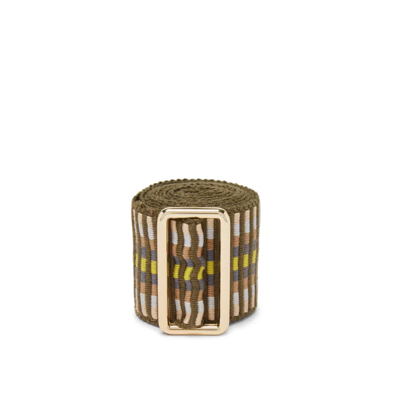 Sunda Jacquard Belt – Lime Stripe sold by Stelar