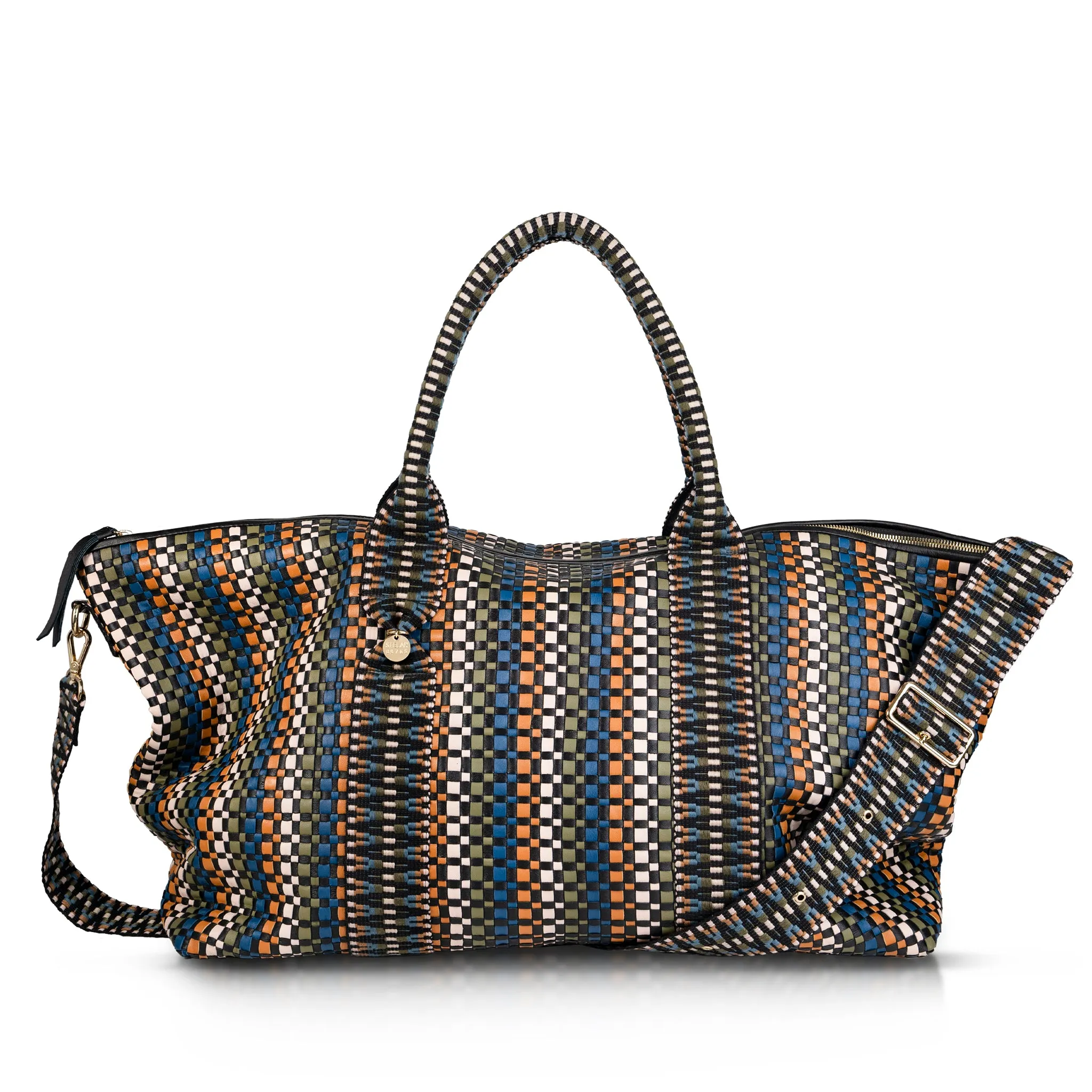 Saroka Leather Weekender Bag – Bracken Multi sold by Stelar