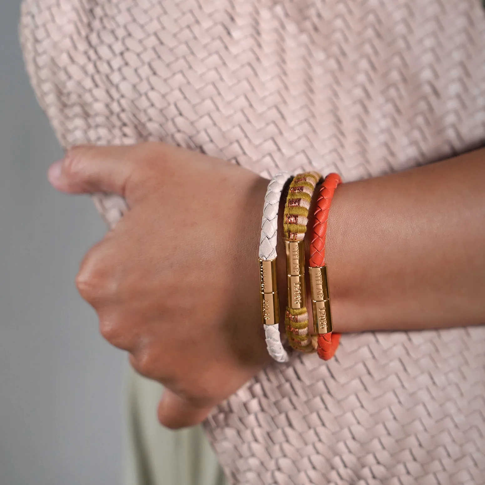 Teman Slim Jacquard Bracelet – Copper Stripe sold by Stelar product image thumbnail 4