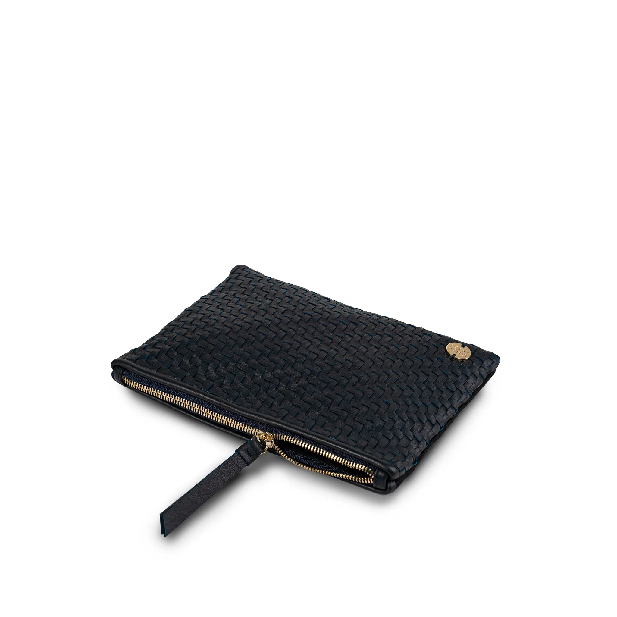 Hal Travel Pouch – Handwoven Nappa Leather & Cotton Canvas (Midnight Blue) sold by Stelar product image thumbnail 3