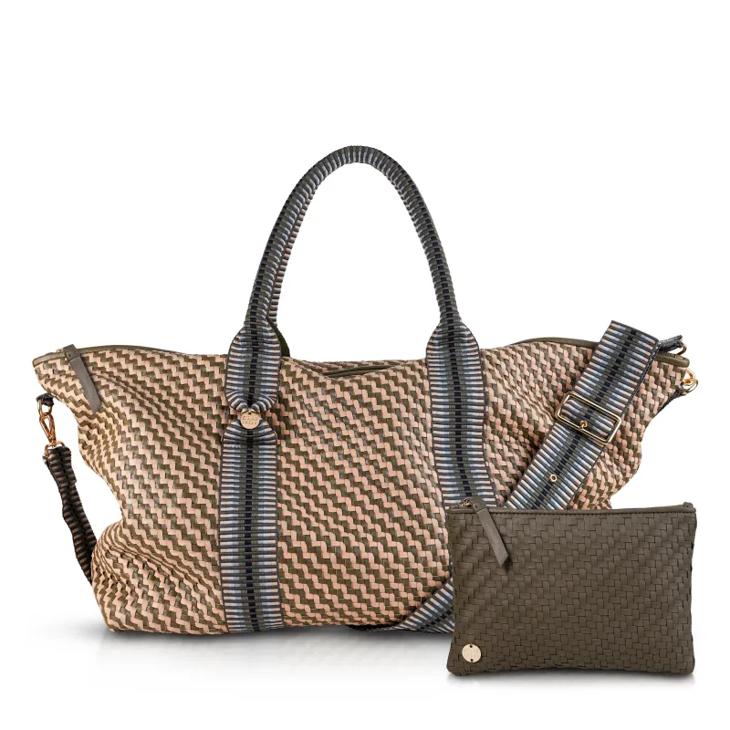 Saroka Leather Weekender Bag with Complimentary Hal Travel Pouch sold by Stelar