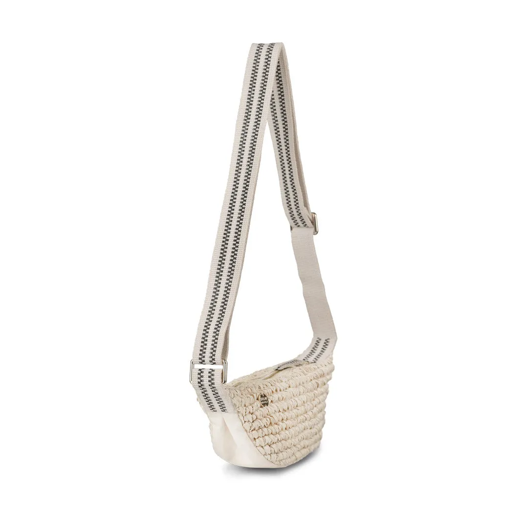Medewi Raffia Sling Bag – Black & Cream Stripe sold by Stelar product image thumbnail 4