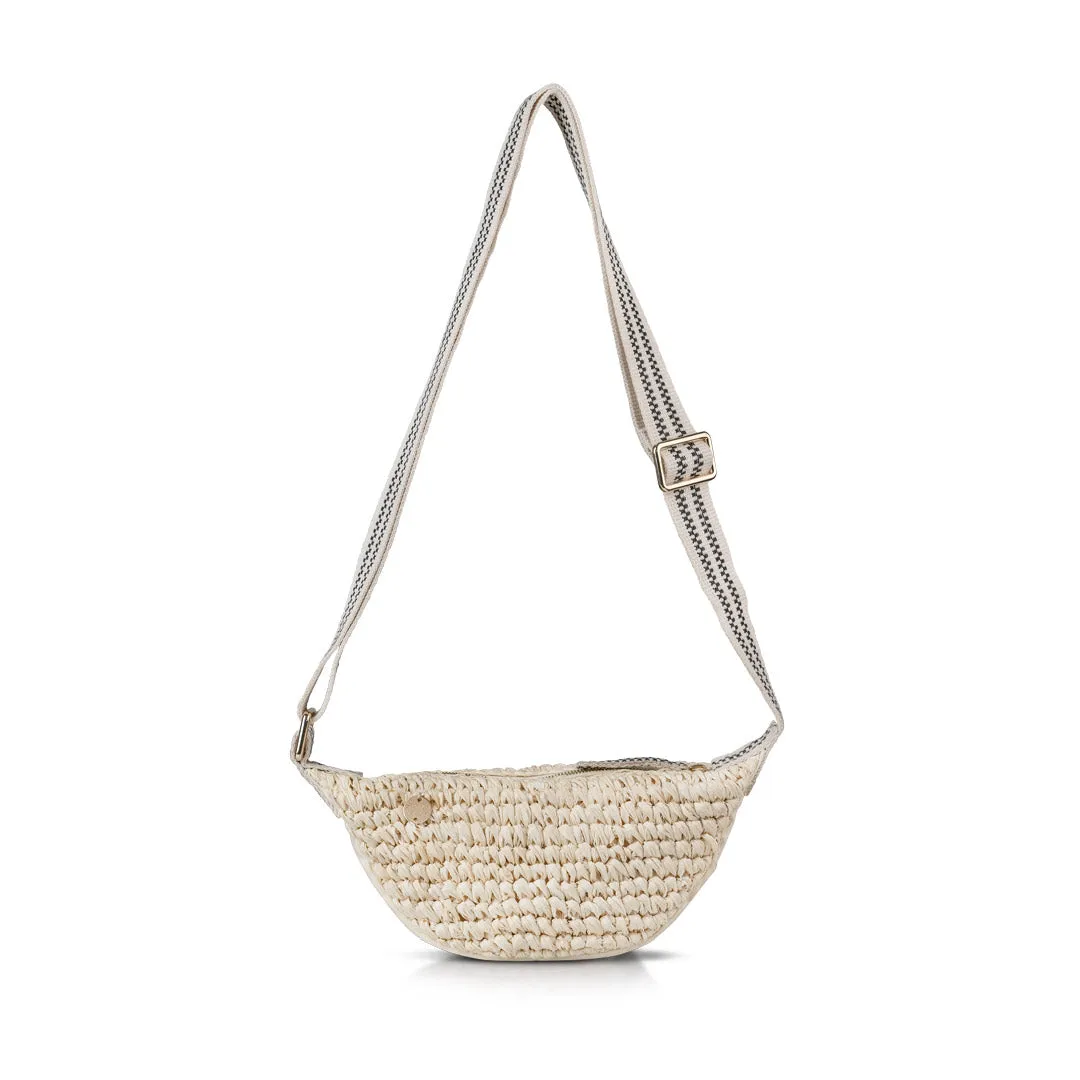 Medewi Raffia Sling Bag – Black & Cream Stripe sold by Stelar product image thumbnail 3
