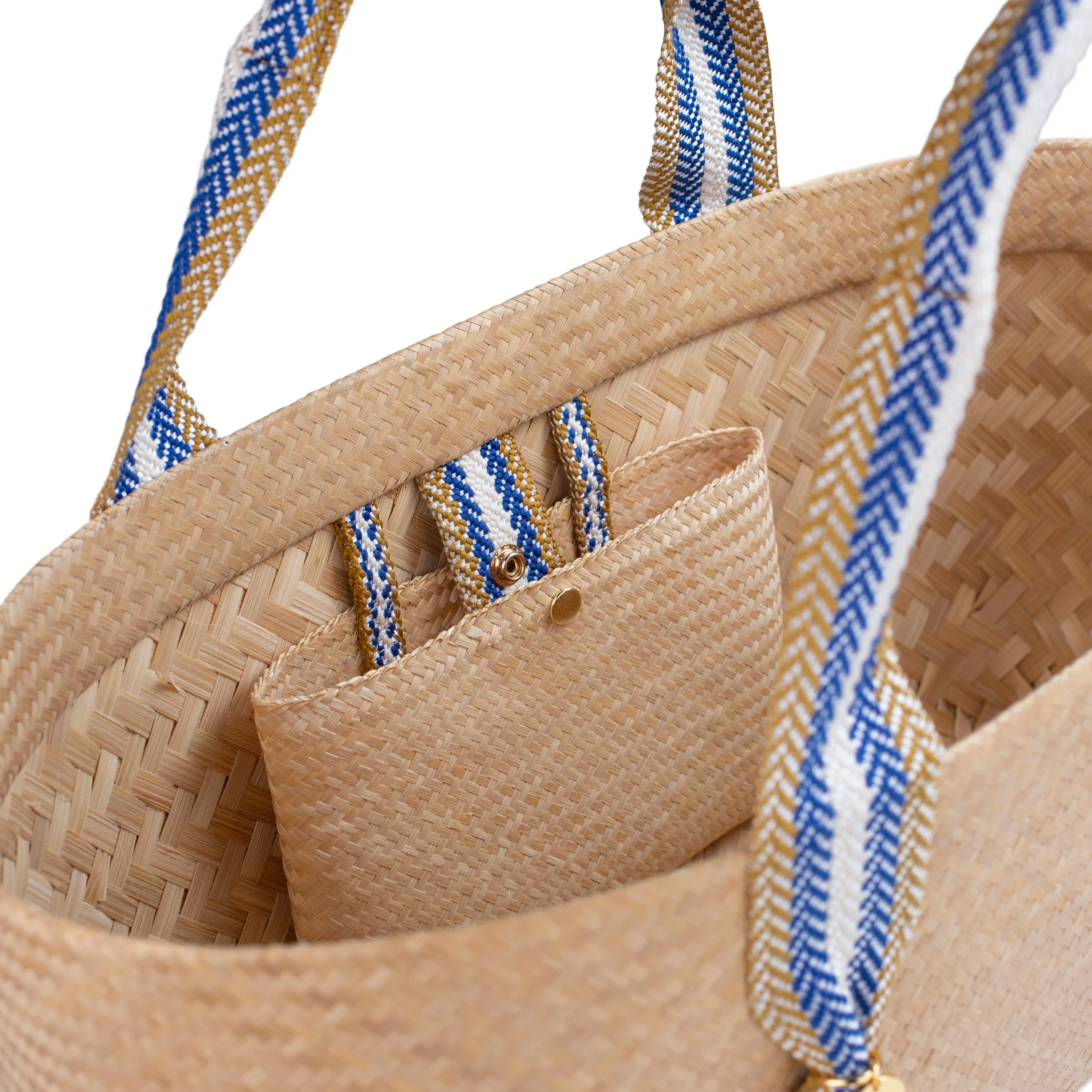 Mentawai Large Bamboo Tote Bag – Blue Stripe sold by Stelar product image thumbnail 4