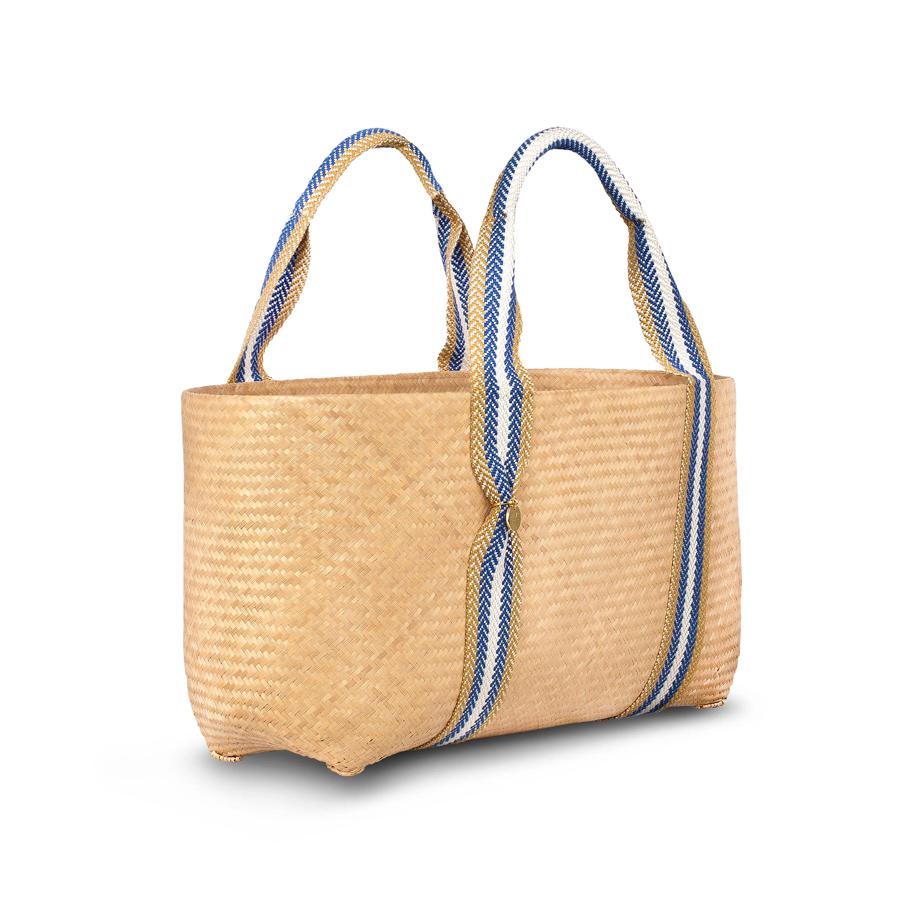 Mentawai Large Bamboo Tote Bag – Blue Stripe sold by Stelar product image thumbnail 3