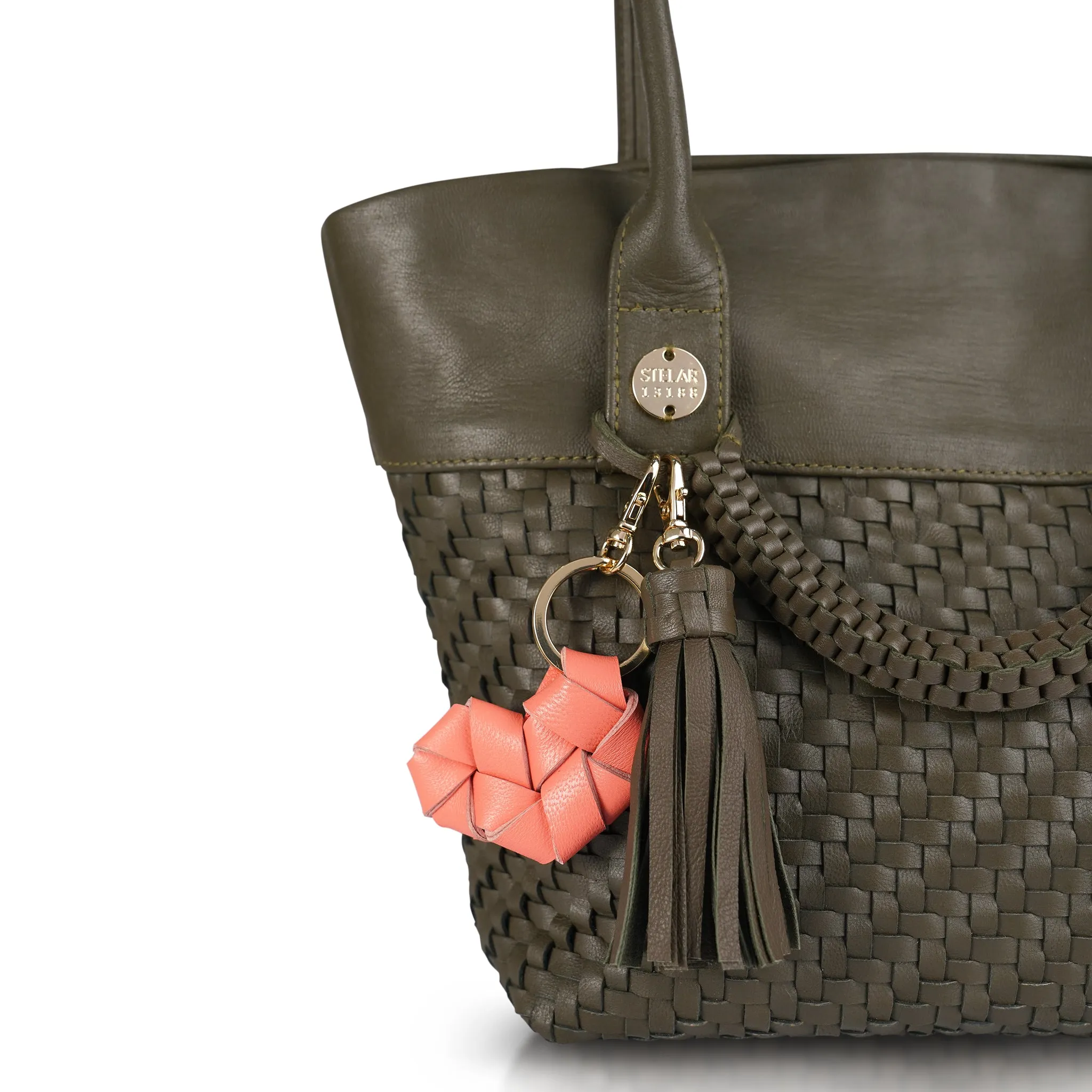 Woven Tassel Leather Bag And Key Charm sold by Stelar product image thumbnail 2