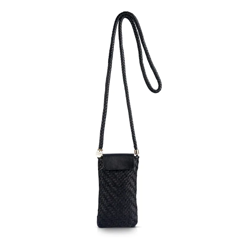 Berawa Leather Crossbody Phone Pouch made by Stelar