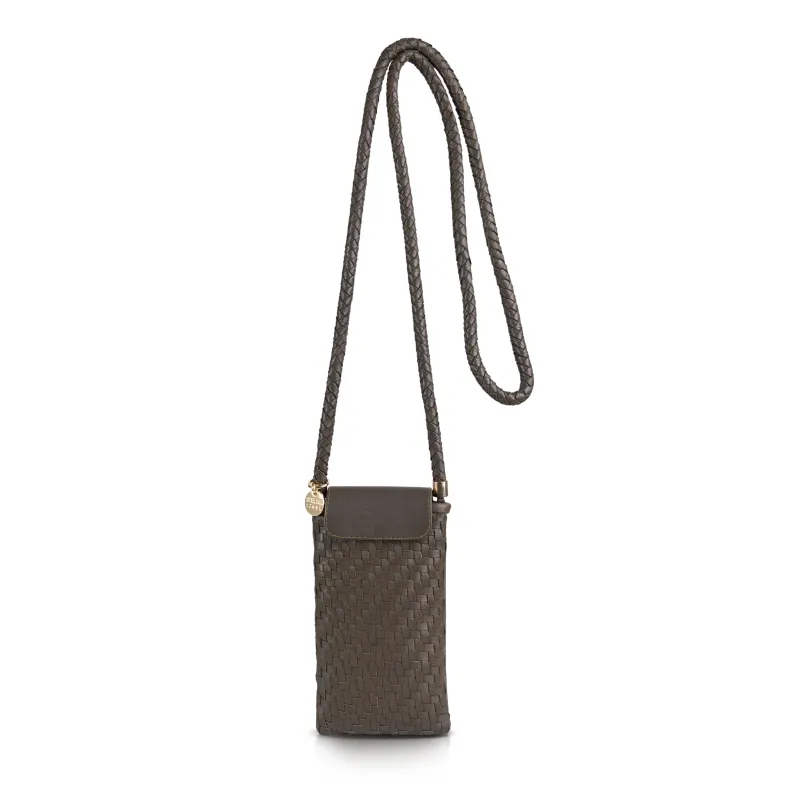 Berawa Leather Crossbody Phone Pouch made by Stelar