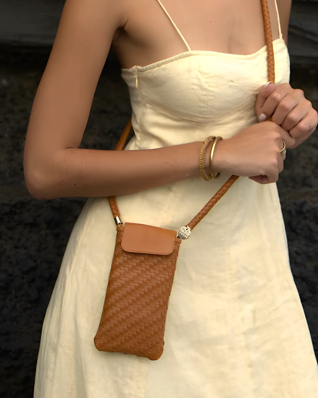 Berawa Leather Crossbody Phone Pouch sold by Stelar product image thumbnail 2