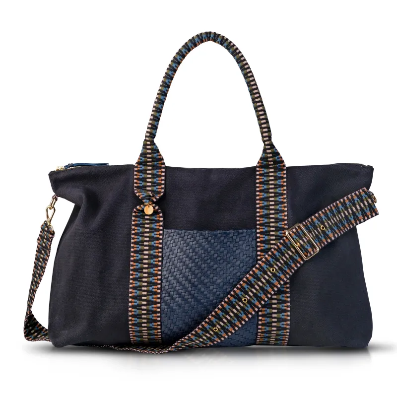 Sayan Canvas and Leather Weekend Bag made by Stelar