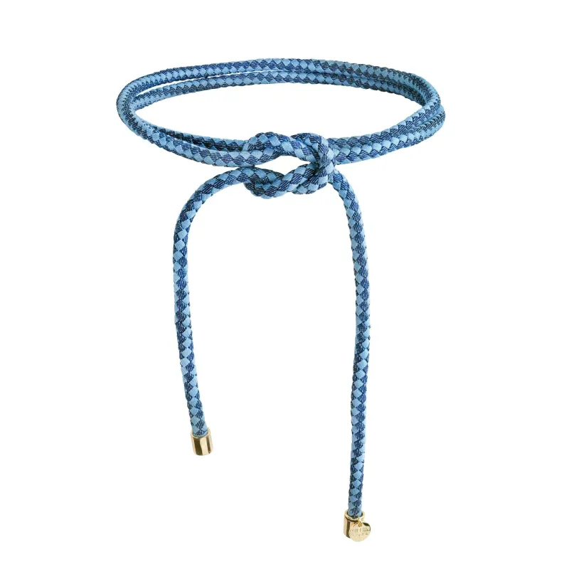 Meno Double Wrap Denim Belt made by Stelar