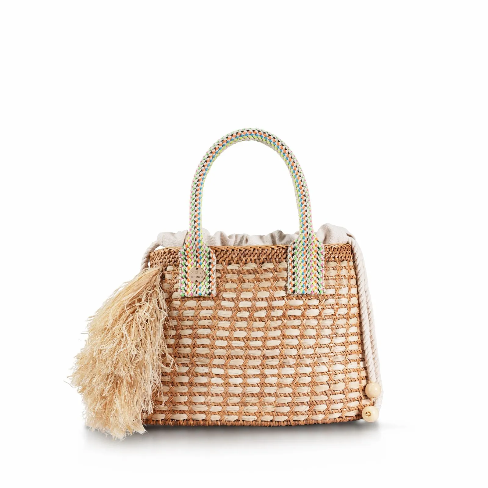 Pantai Small Raffia Fringe Tote Bag sold by Stelar