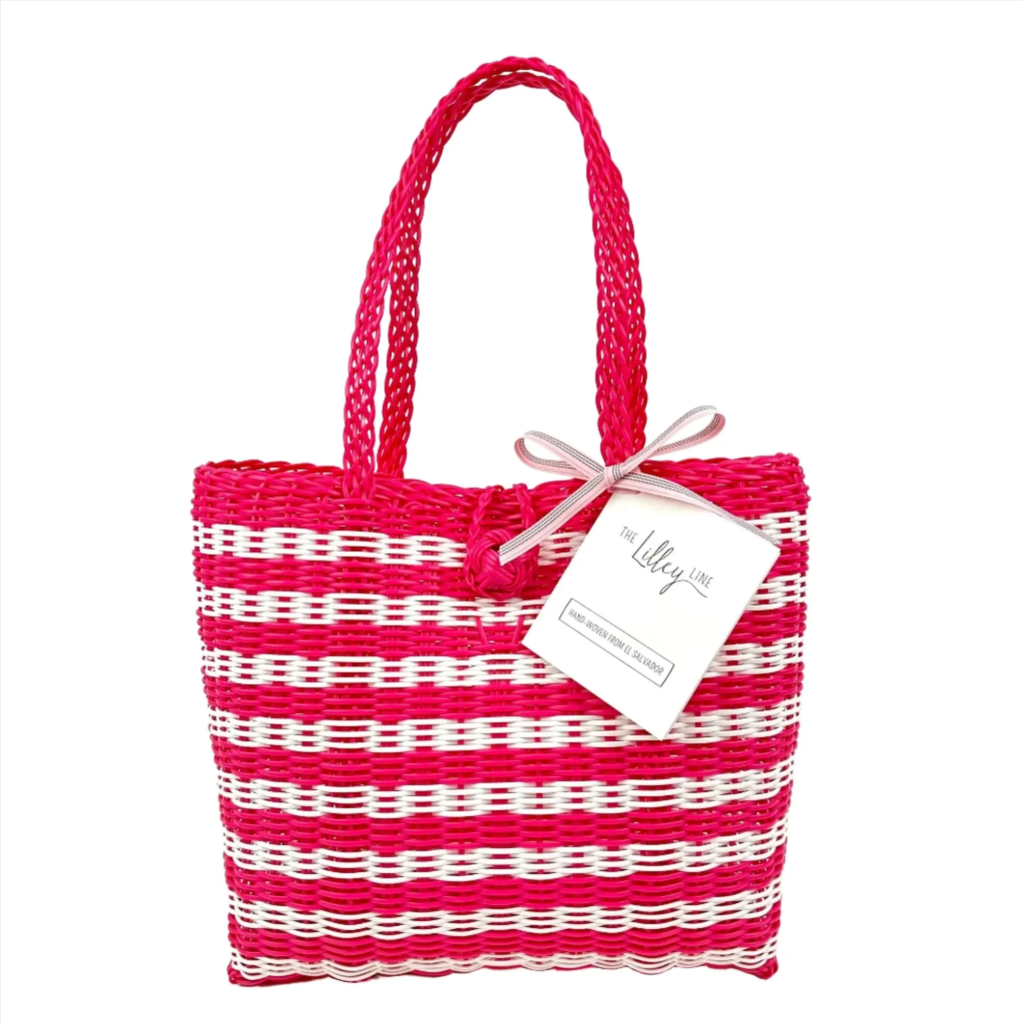 Extra Small | Lined Paper Stripe in Hot Pink + White sold by The Lilley Line