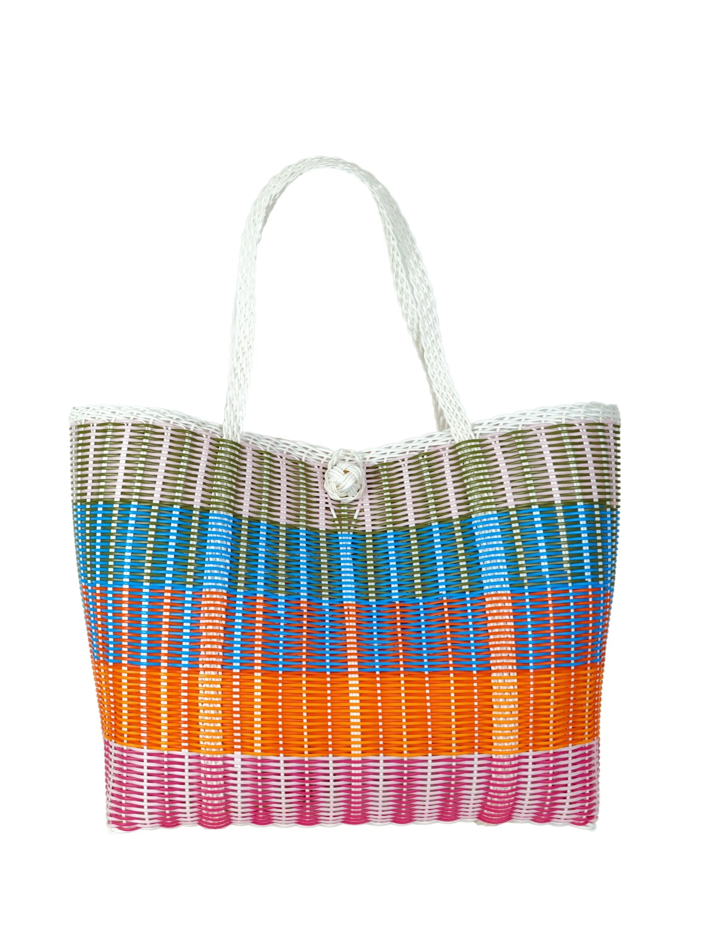 Medium | Lalie in Oranges / Pinks / Light Blue / Olive Green / White Handle sold by The Lilley Line