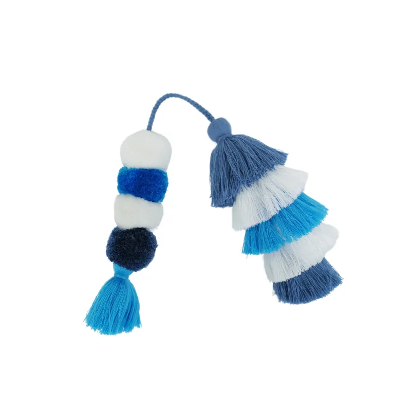 Flair Pom | Fog Blue + White + Baby Blue sold by The Lilley Line