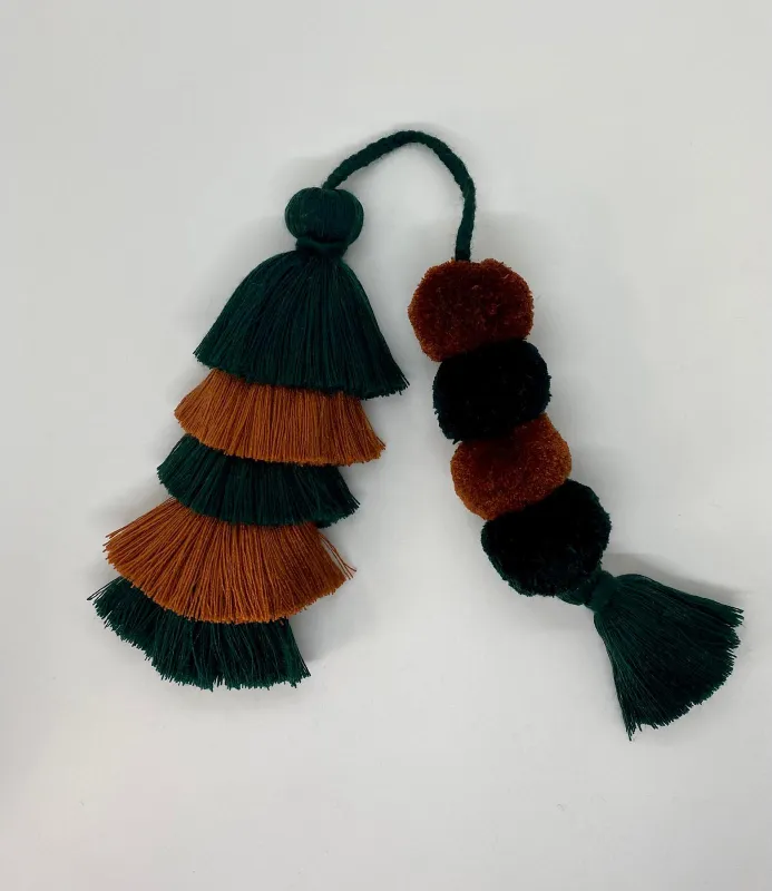 Flair Pom | Evergreen + Chestnut sold by The Lilley Line