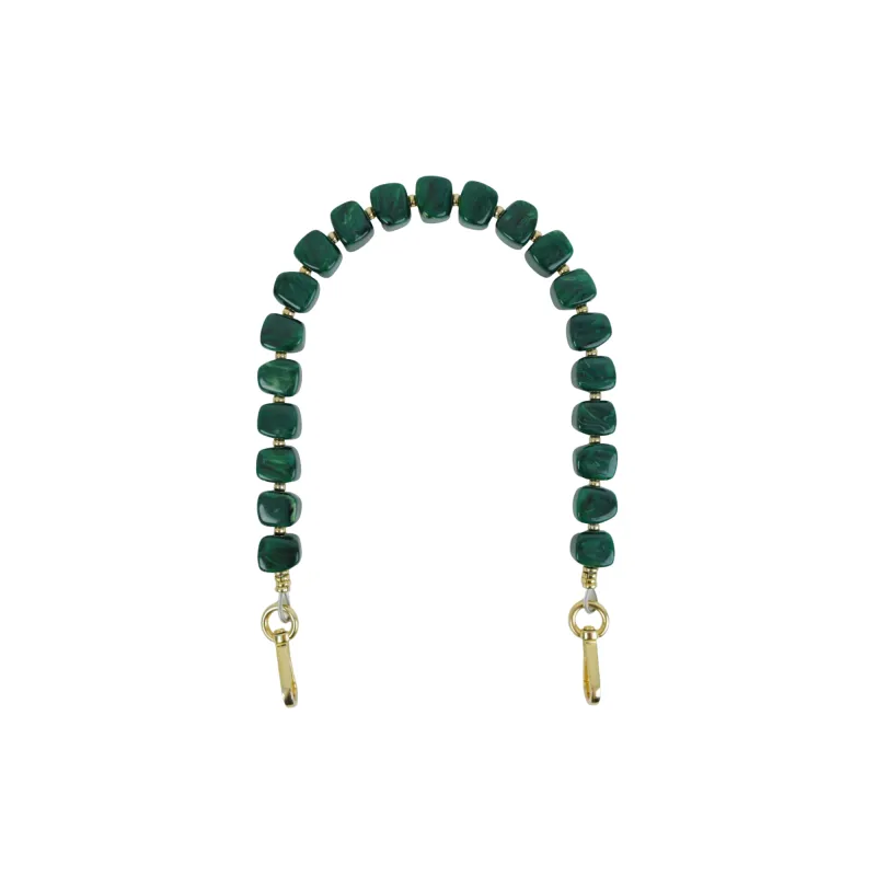 Clutch Strap | Cubes in Midnight Malachite sold by The Lilley Line